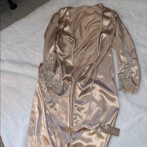 Gold satin robe